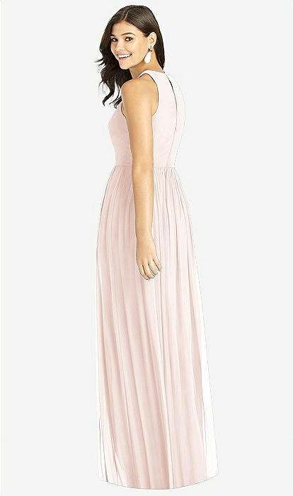 blush pink halter neck bridesmaid dress Flirt Frill Trim Halter Maxi Dress Blush main image 1