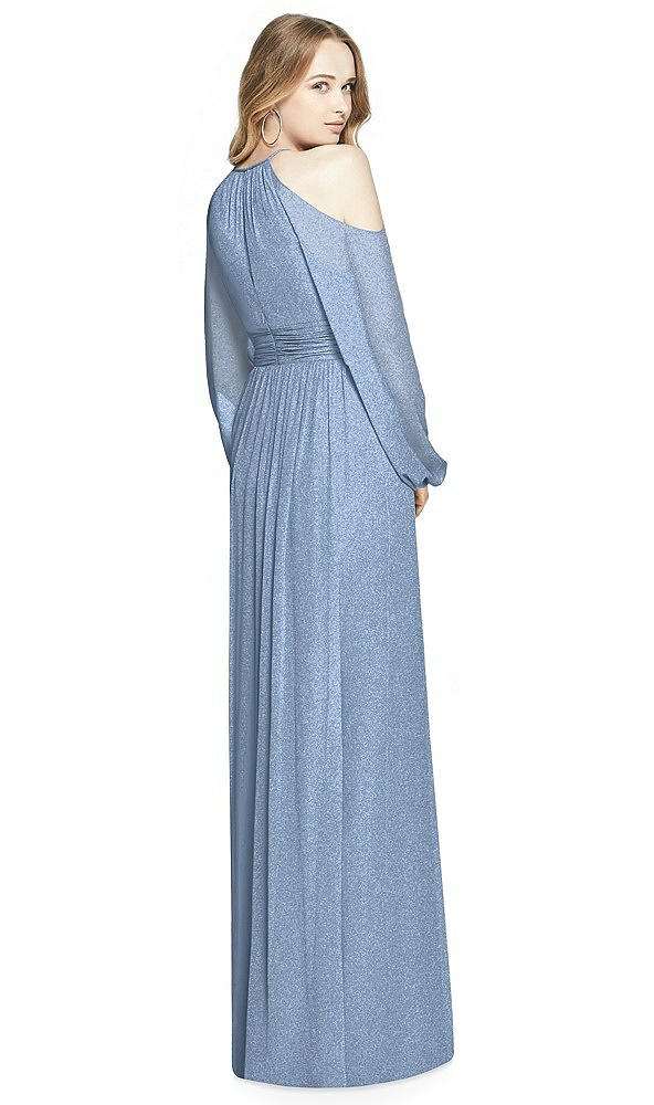 Back View - Cloudy Silver Dessy Shimmer Bridesmaid Dress 3018LS