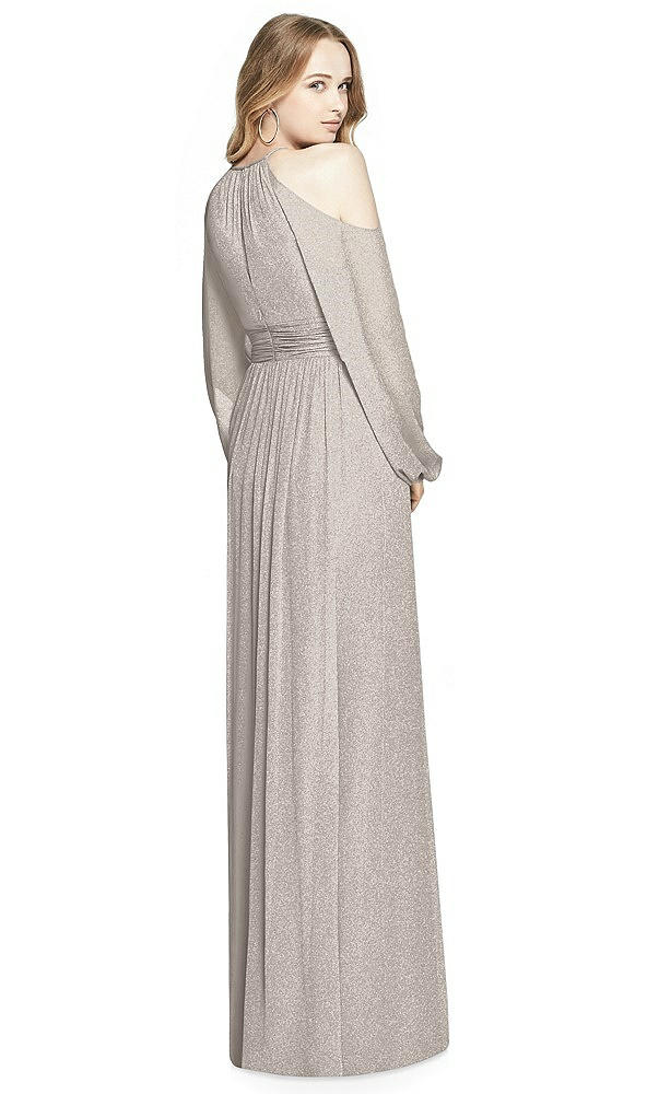 Back View - Taupe Silver Dessy Shimmer Bridesmaid Dress 3018LS