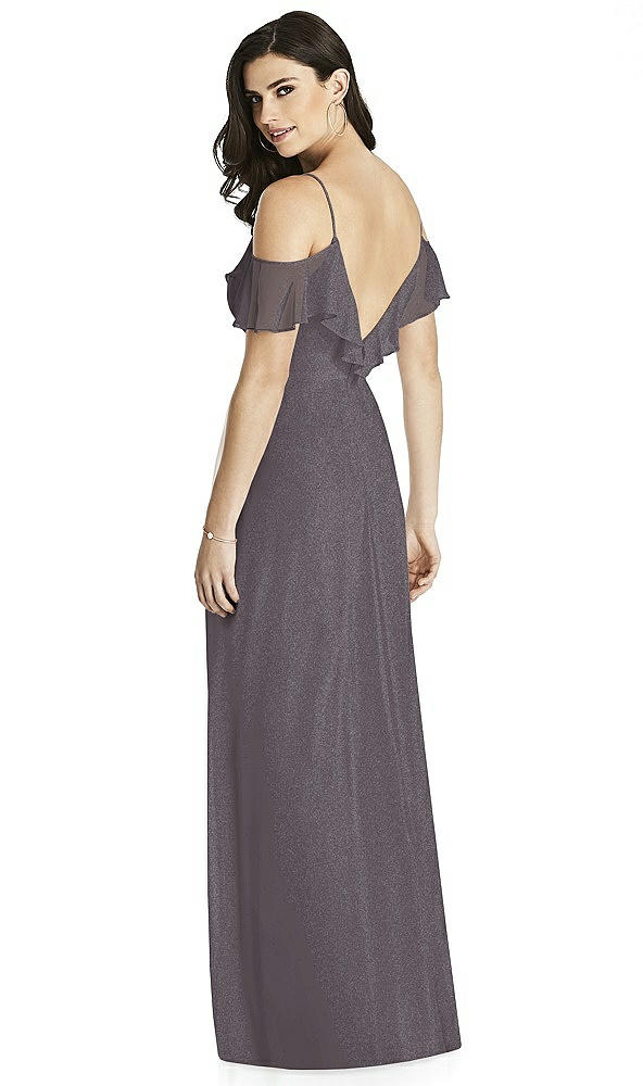 Back View - Stormy Silver Dessy Shimmer Bridesmaid Dress 3020LS