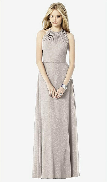 After Six Shimmer Bridesmaid Dress 6704ls In Taupe Silver | The Dessy Group