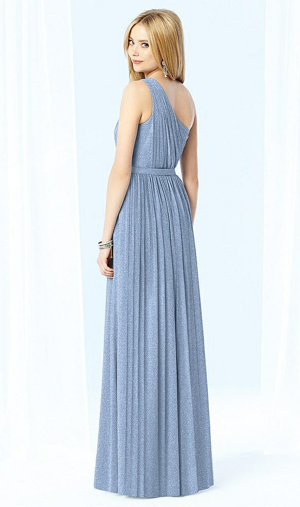 Back View - Cloudy Silver After Six Shimmer Bridesmaid Dress 6706LS