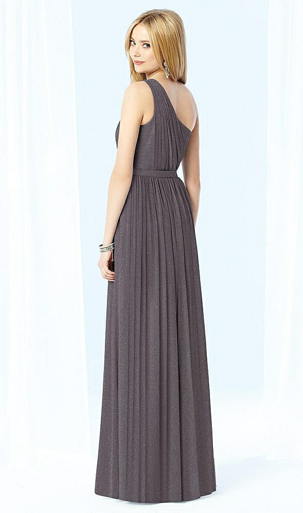 Back View - Stormy Silver After Six Shimmer Bridesmaid Dress 6706LS