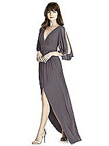Front View Thumbnail - Stormy Silver After Six Shimmer Bridesmaid Dress 6777LS