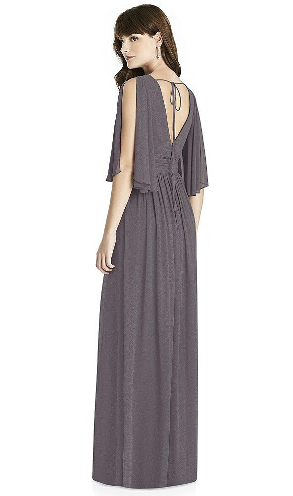 Back View - Stormy Silver After Six Shimmer Bridesmaid Dress 6777LS