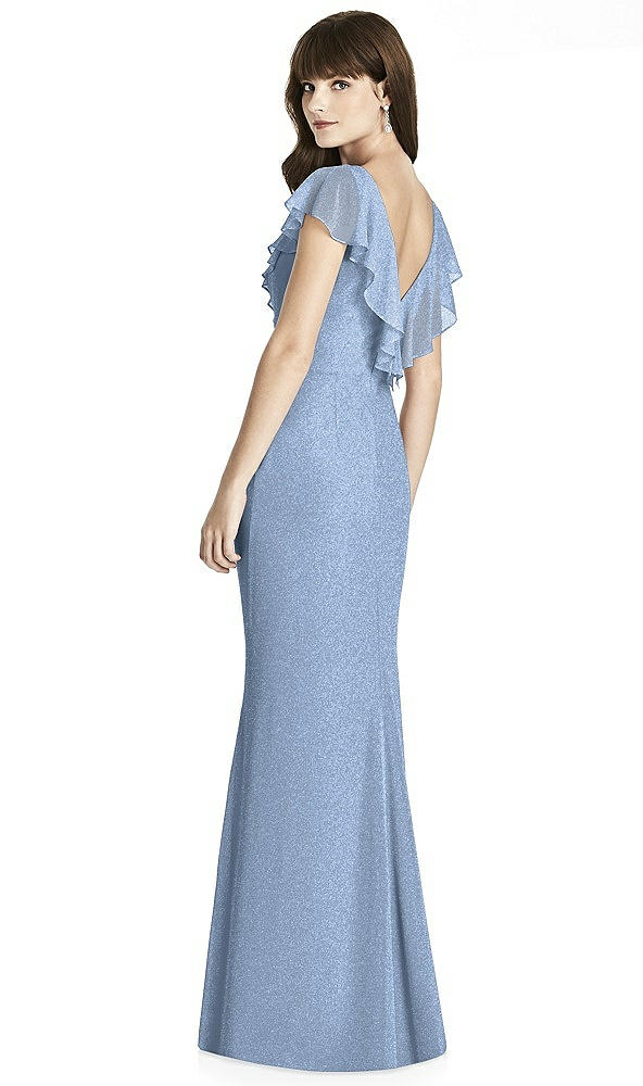 Back View - Cloudy Silver After Six Shimmer Bridesmaid Dress 6779LS