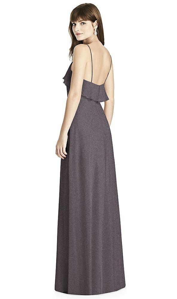 Back View - Stormy Silver After Six Shimmer Bridesmaid Dress 6780LS