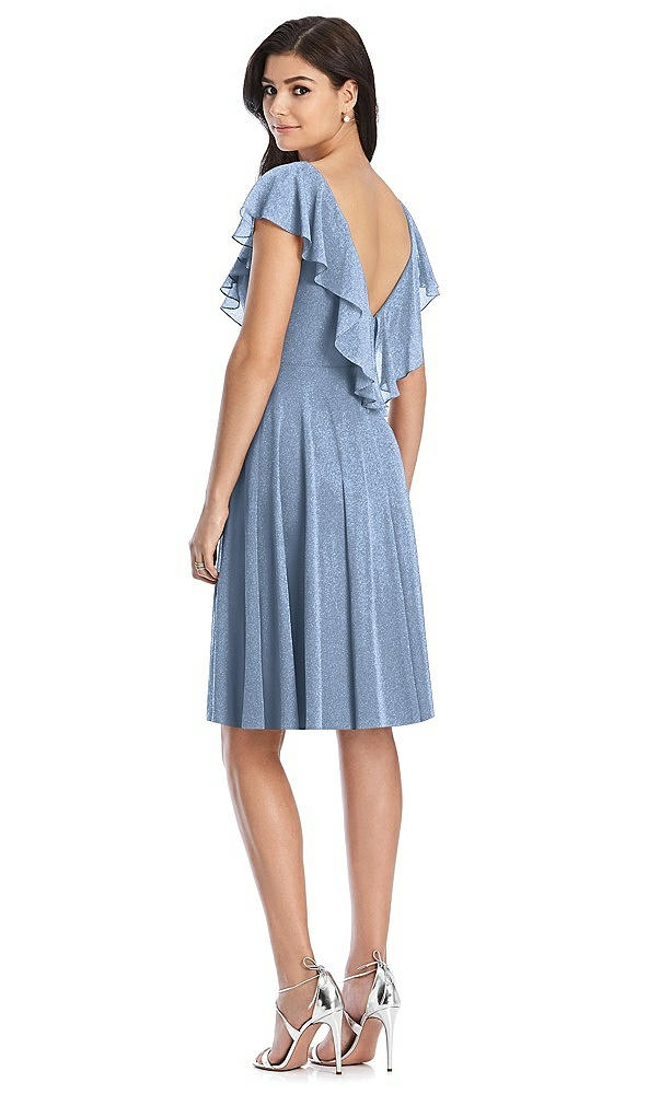 Back View - Cloudy Silver After Six Shimmer Bridesmaid Dress 6796LS