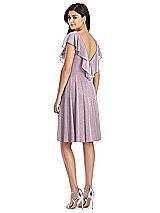 Rear View Thumbnail - Suede Rose Silver After Six Shimmer Bridesmaid Dress 6796LS