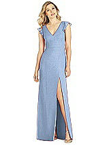 Front View Thumbnail - Cloudy Silver After Six Shimmer Bridesmaid Dress 6810LS