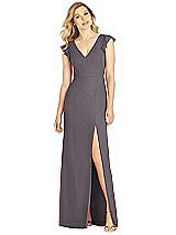 Front View Thumbnail - Stormy Silver After Six Shimmer Bridesmaid Dress 6810LS