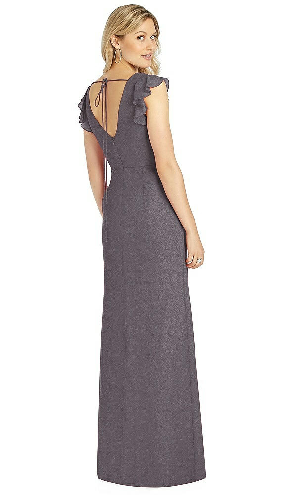 Back View - Stormy Silver After Six Shimmer Bridesmaid Dress 6810LS