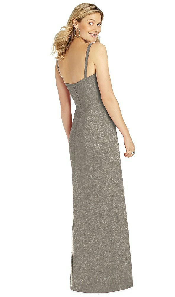 Back View - Mocha Gold After Six Shimmer Bridesmaid Dress 6811LS