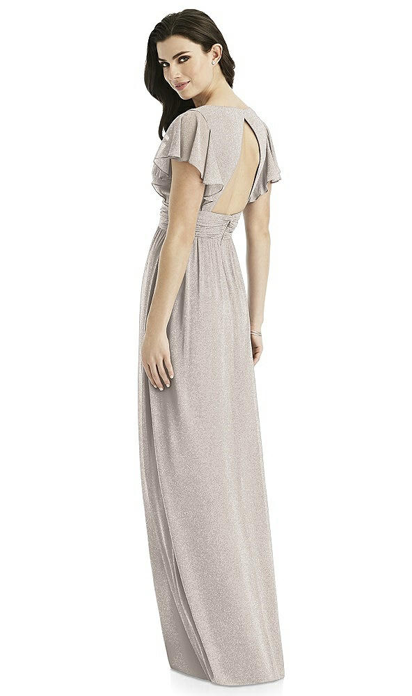Back View - Taupe Silver Studio Design Shimmer Bridesmaid Dress 4526LS