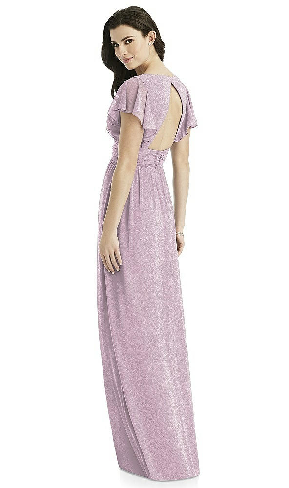 Back View - Suede Rose Silver Studio Design Shimmer Bridesmaid Dress 4526LS