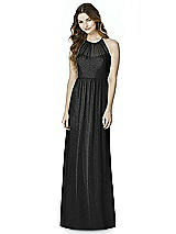 Front View Thumbnail - Black Silver Bella Bridesmaids Shimmer Dress BB100LS