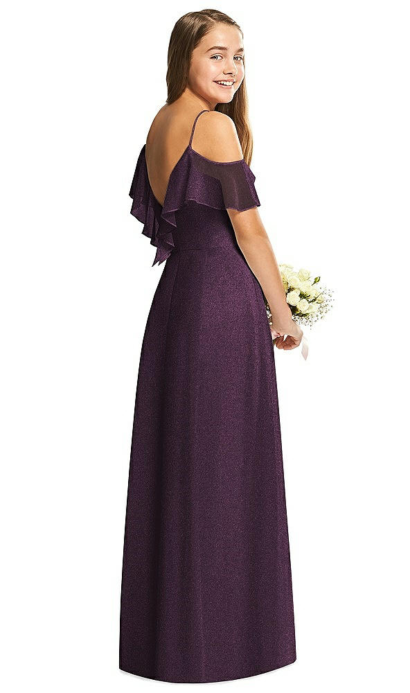 Back View - Aubergine Silver Dessy Collection Junior Bridesmaid Dress JR548LS