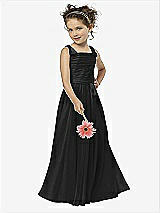 Front View Thumbnail - Black Silver Flower Girl Shimmer Dress FL4033LS