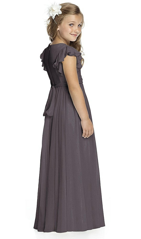 Back View - Stormy Silver Flower Girl Shimmer Dress FL4038LS