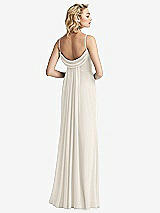 Front View Thumbnail - Ivory Shirred Sash Cowl-Back Chiffon Trumpet Gown