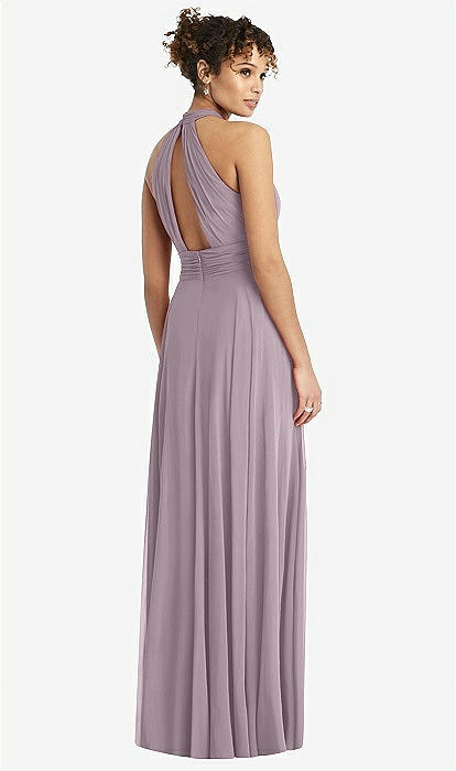 slim fit dress slacks Mauve Purple Bridesmaid Dresses Ruffles Sleeves – Lisposa main image 0