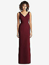 Rear View Thumbnail - Cabernet Sleeveless Tie Back Chiffon Trumpet Gown