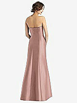 Rear View Thumbnail - Neu Nude Strapless Satin Trumpet Gown with Front Slit