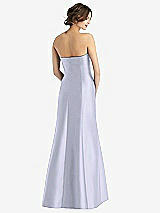 Rear View Thumbnail - Silver Dove Strapless Satin Trumpet Gown with Front Slit