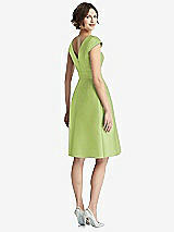 Rear View Thumbnail - Mojito Cap Sleeve Pleated Cocktail Dress with Pockets