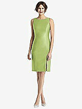 Rear View Thumbnail - Mojito Bow Open-Back Satin Cocktail Dress with Front Slit
