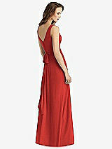 Rear View Thumbnail - Poppy Red Sleeveless V-Neck Chiffon Wrap Dress