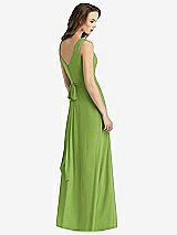 Rear View Thumbnail - Peridot Green Sleeveless V-Neck Chiffon Wrap Dress