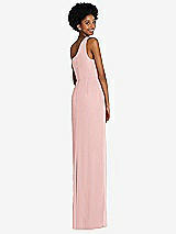 Rear View Thumbnail - Rose One-Shoulder Chiffon Trumpet Gown