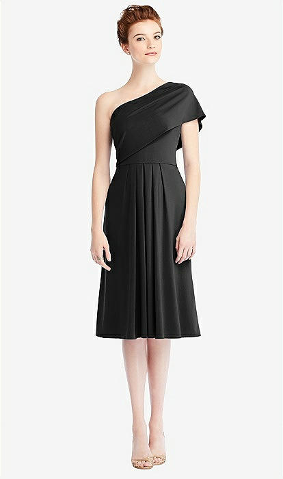 Loop Convertible Midi Bridesmaid Dress In Black | The Dessy Group