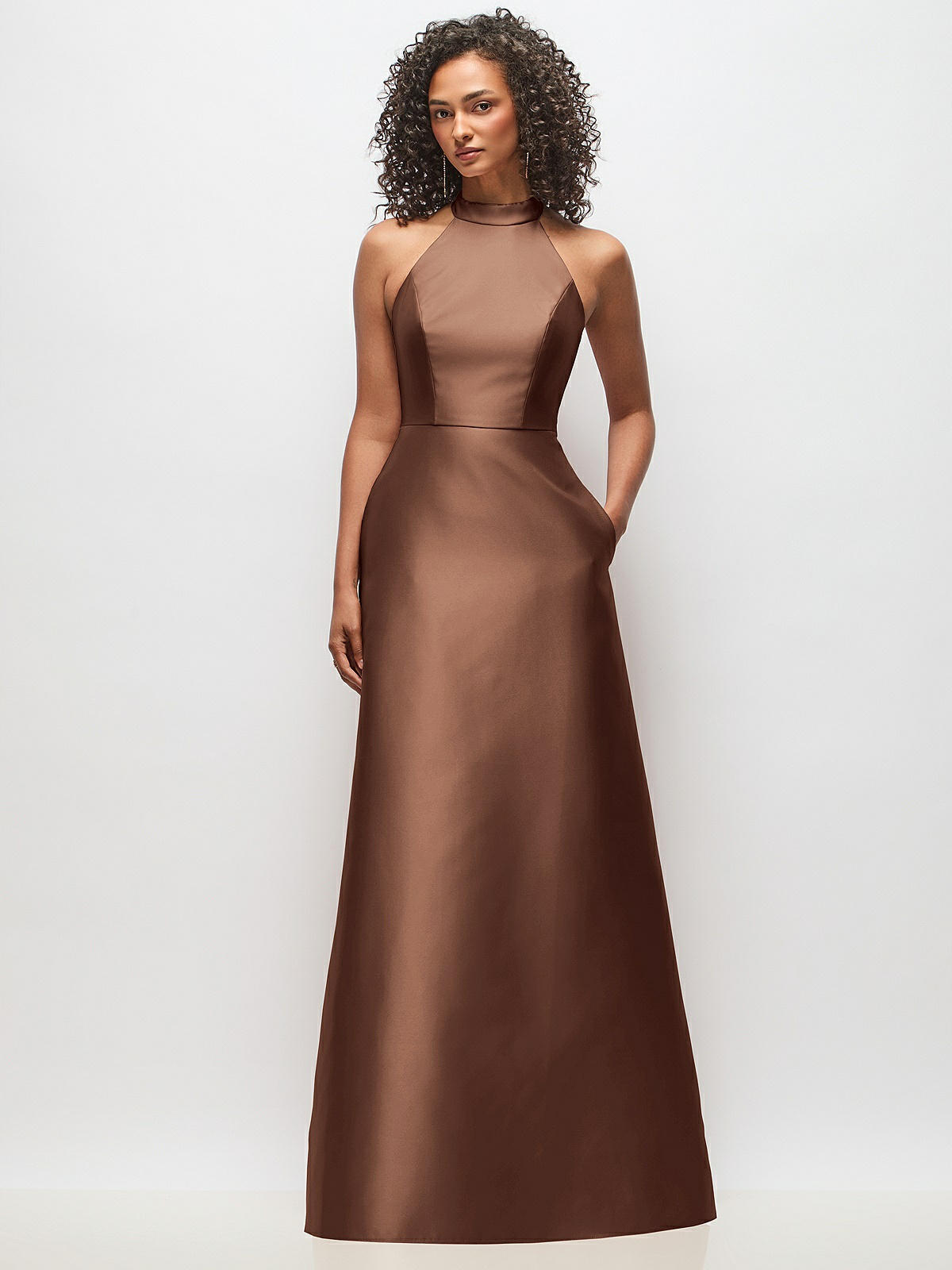 ✨新作/新品✨ANDRESD satin dressブラウン 9639-cogn-front!bgwh-yawah.jpg