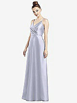 Front View Thumbnail - Silver Dove Draped Wrap Satin Maxi Dress with Pockets