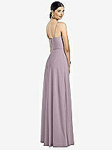 Rear View Thumbnail - Lilac Dusk Spaghetti Strap Chiffon Maxi Dress with Jeweled Sash