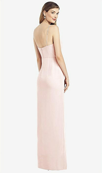 spaghetti strap full skirt bridesmaid dress Long Spaghetti Strap Formal Satin Bridesmaids Dress main image 0