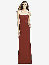 Alt View 1 Thumbnail - Auburn Moon Spaghetti Strap A-line Crepe Dress with Pockets