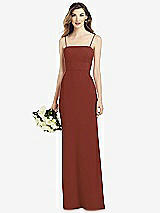 Front View Thumbnail - Auburn Moon Spaghetti Strap A-line Crepe Dress with Pockets