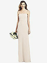 Front View Thumbnail - Oat Spaghetti Strap A-line Crepe Dress with Pockets