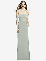 Alt View 1 Thumbnail - Willow Green Spaghetti Strap A-line Crepe Dress with Pockets