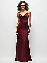 Front View Thumbnail - Cabernet Cowl-Neck Criss Cross Back Slip Dress