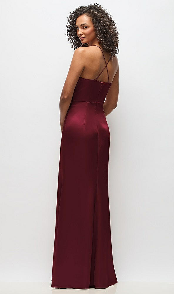 Back View - Cabernet Cowl-Neck Criss Cross Back Slip Dress
