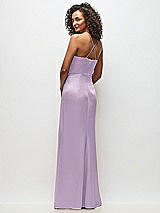 Rear View Thumbnail - Pale Purple Cowl-Neck Criss Cross Back Slip Dress