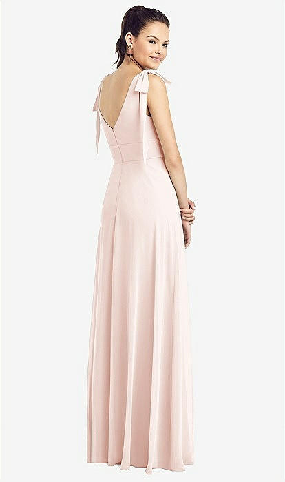 chiffon bow back dress Ombre Back-Bow Tiered Chiffon Maxi Dress for Resort Brunch & Lakeside Picnic