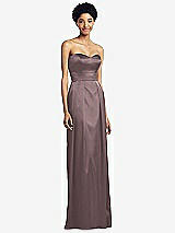 Front View Thumbnail - French Truffle Sweetheart Strapless Pleated Skirt Dress with Pockets
