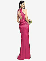 Front View Thumbnail - Shocking Sleeveless Open Twist-Back Maxi Dress