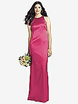 Rear View Thumbnail - Shocking Sleeveless Open Twist-Back Maxi Dress