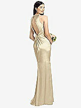 Front View Thumbnail - Banana Sleeveless Open Twist-Back Maxi Dress